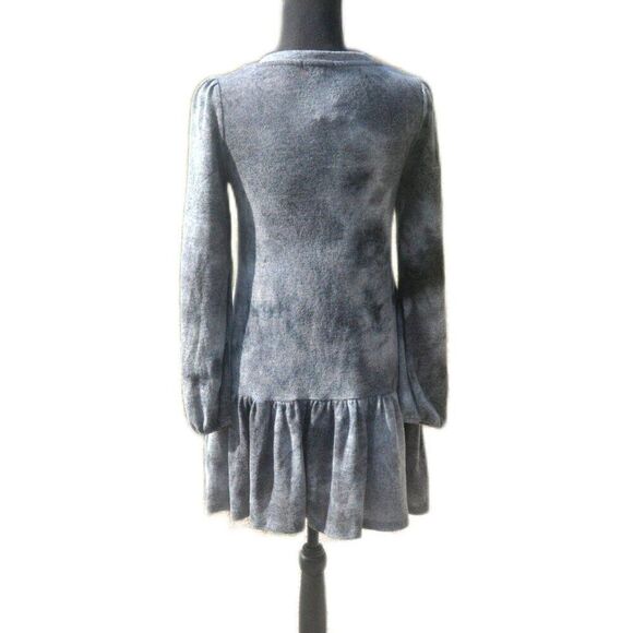 Ultra Flirt Tie Dye Short Drop Waist Sweater Dress Size Small Charcoal - Picture 10 of 10